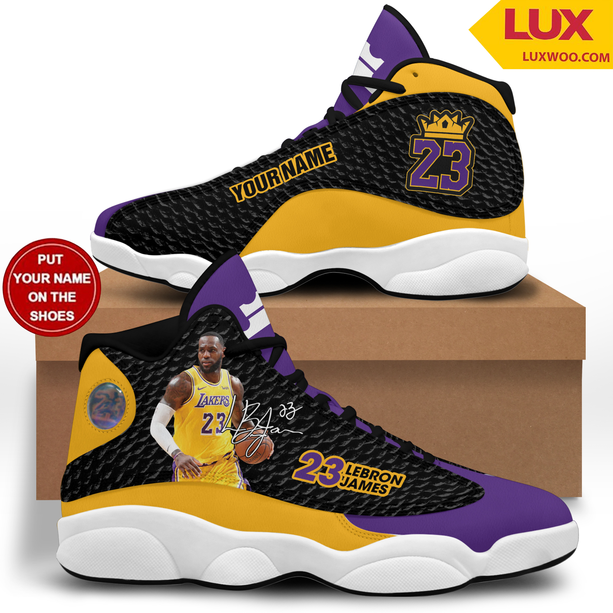 Lebron James Los Angeles Lakers Nba Air Jd13 Shoes Personalized Shoes Lakers Vegan Leather Shoes Custom Shoes Athletic Run Casual Shoes
